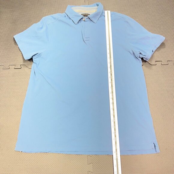 Banana Republic Fitted Luxe Polo Shirt XL Light Blue Short Sleeve Cotton - Picture 3 of 6